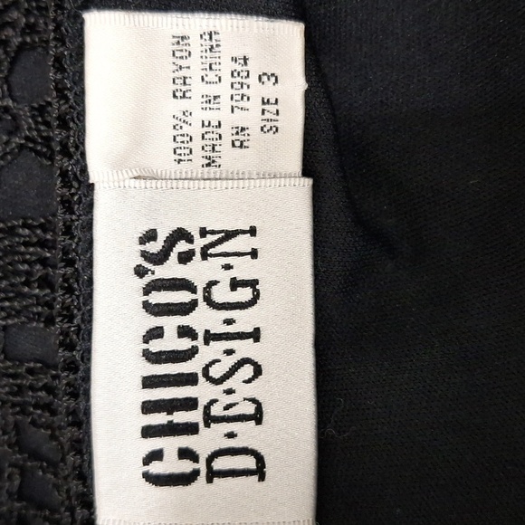 Chicos Black Whimsigoth Witchy Crochet Sleeveless Sheath Maxi Dress Size XL - Picture 13 of 15